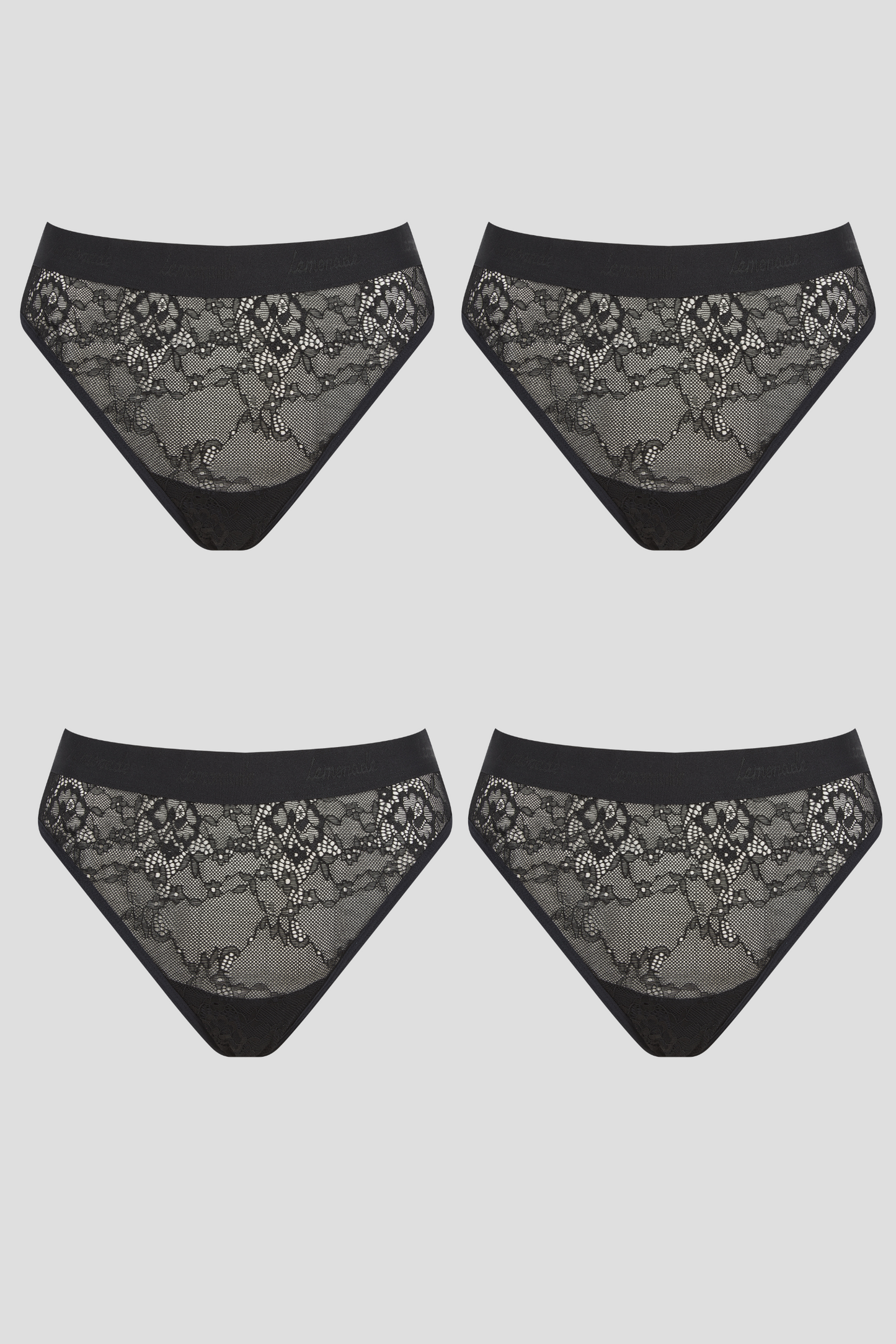 Signature Lace Brief 4 Pack - Black