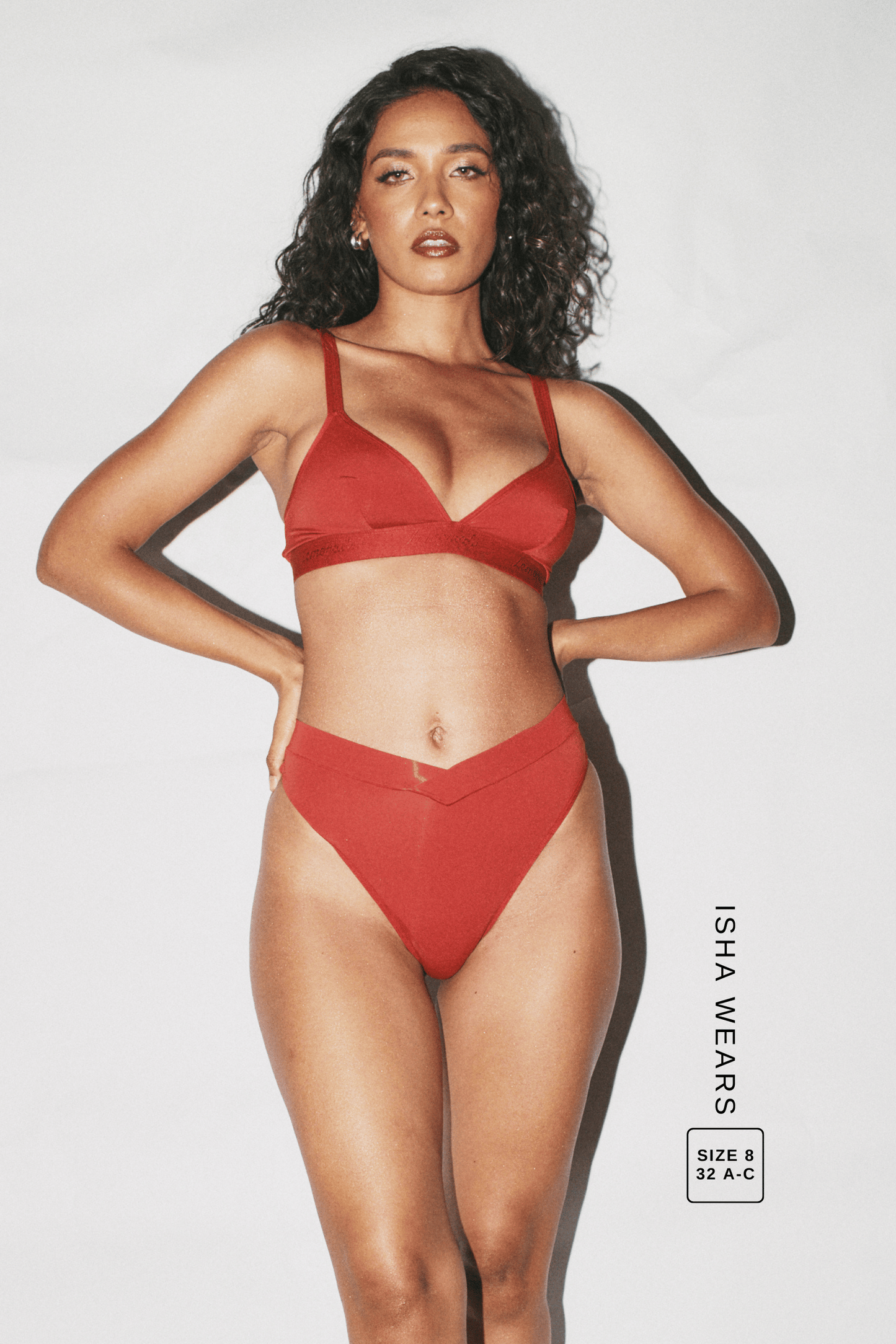 Second Skin Triangle Bralette - Deep Red
