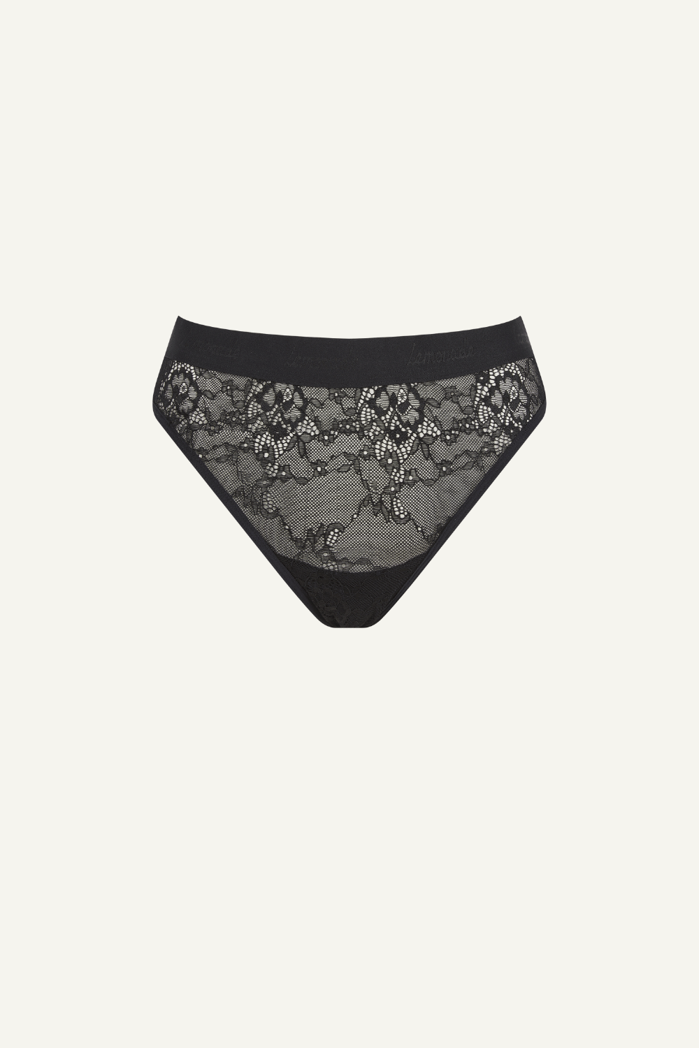 Signature Lace High Waisted Brief - Black
