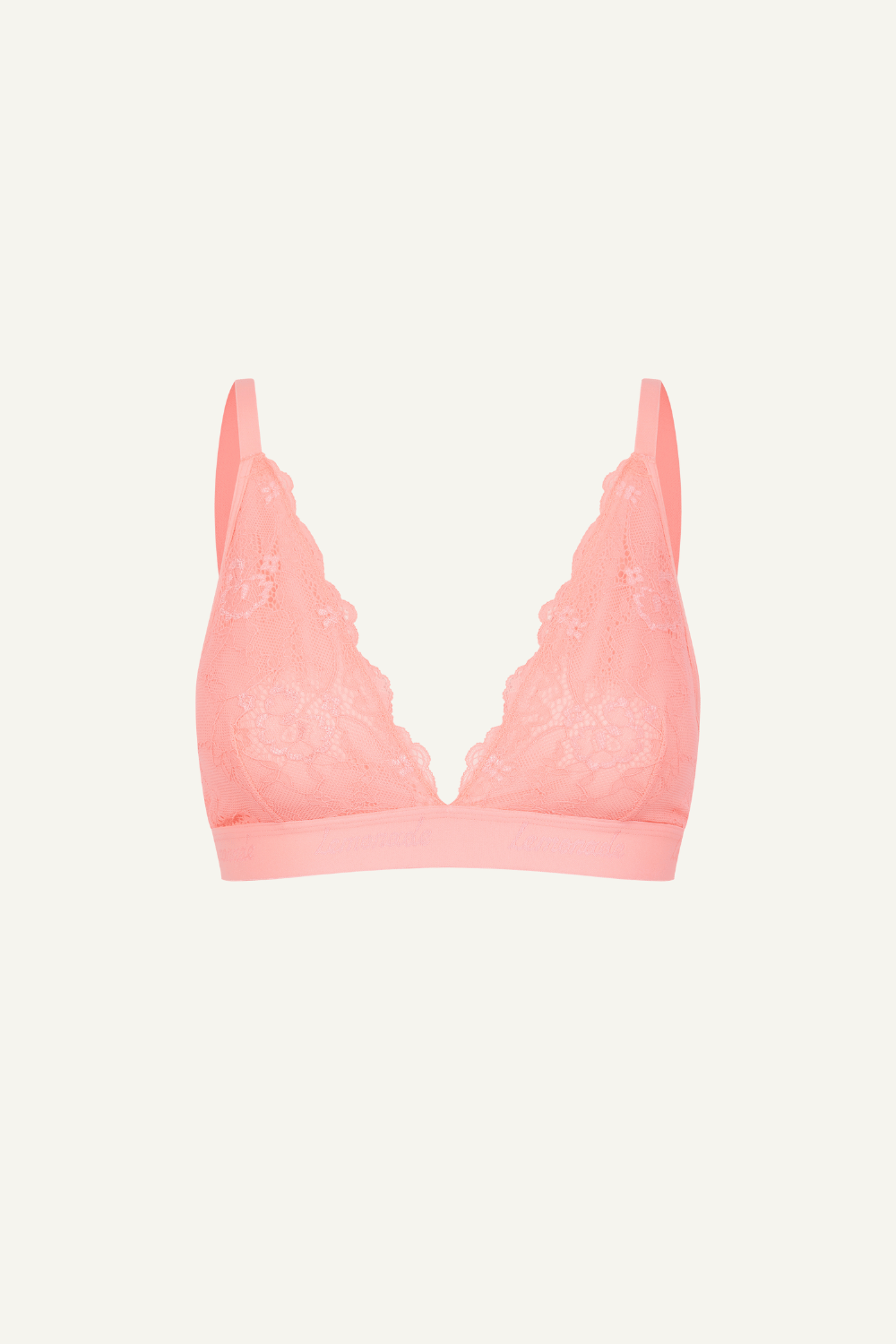 Signature Lace Bralette - Neon Coral