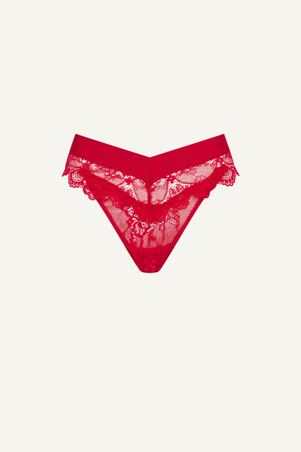 Signature Lace V Brazilian - Red