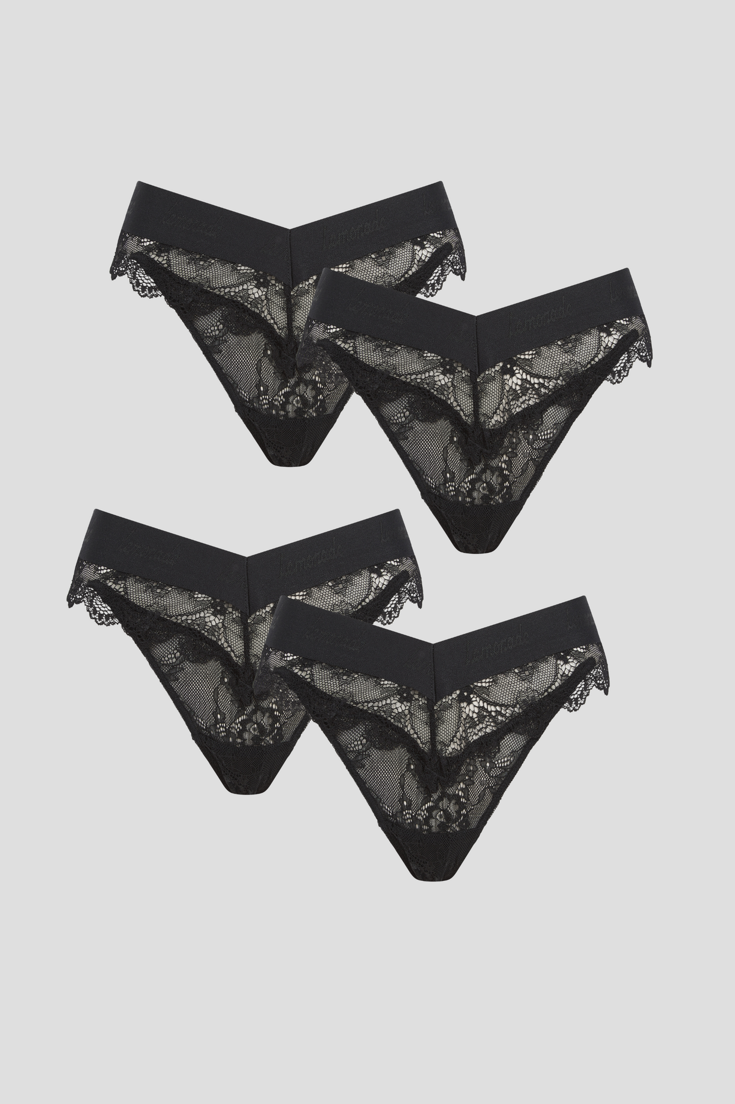 Signature Lace Brazillian 4 Pack - Black