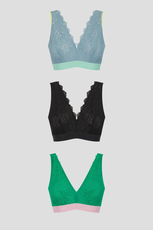 Lace Fuller Cup Bralette - 3 Pack