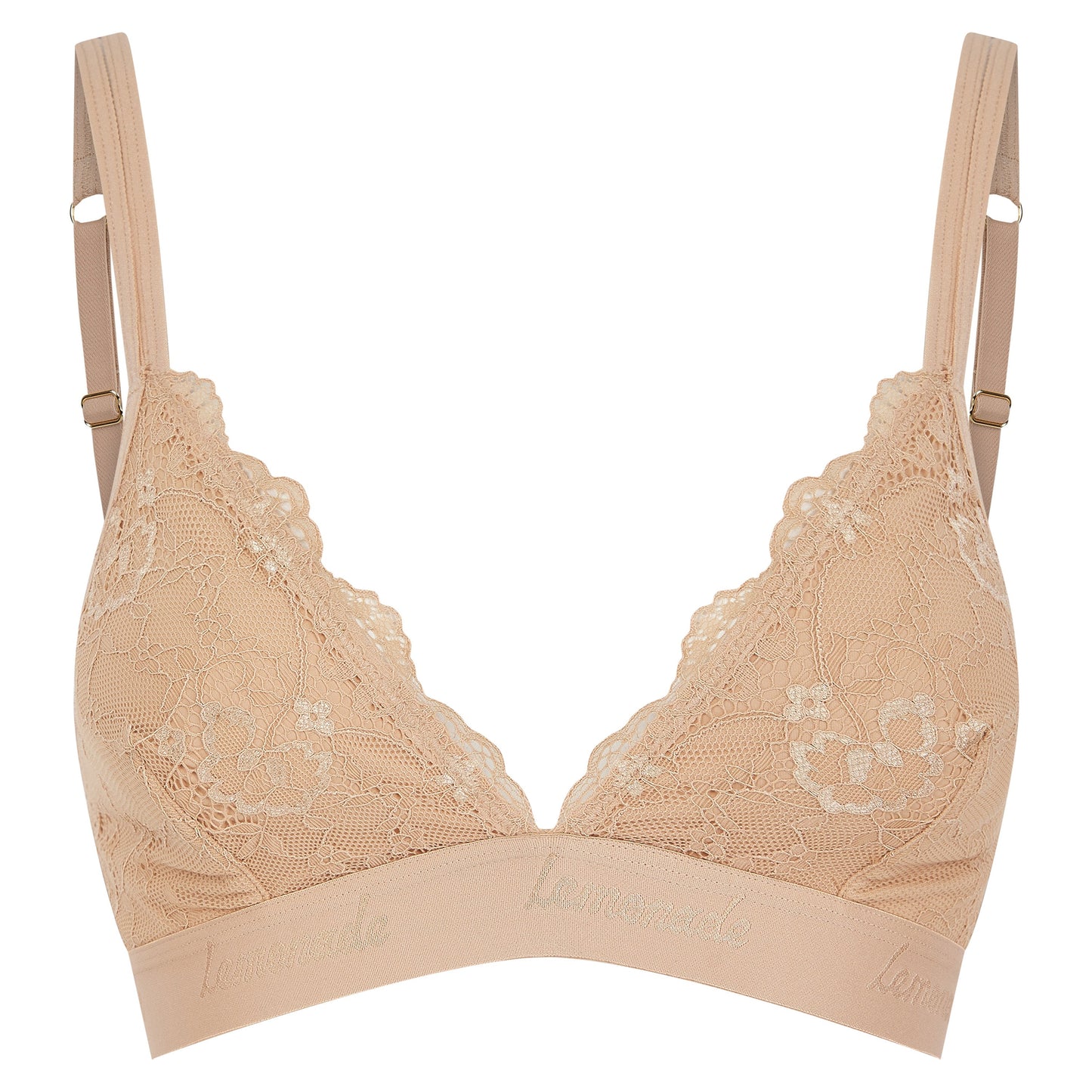 Nude Lace Bralette - Caramel