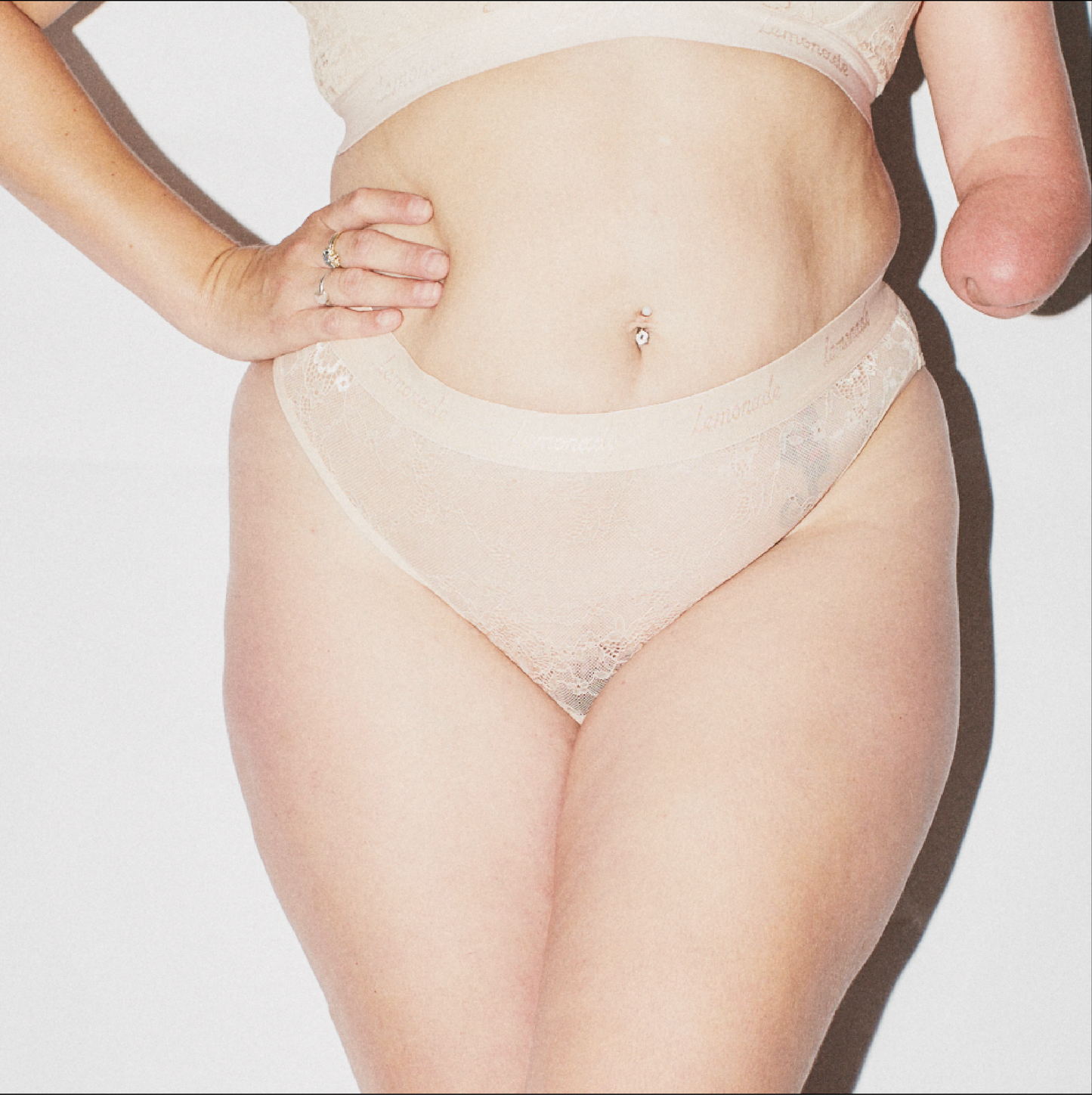 Nude Lace Brief 4 Pack - Almond