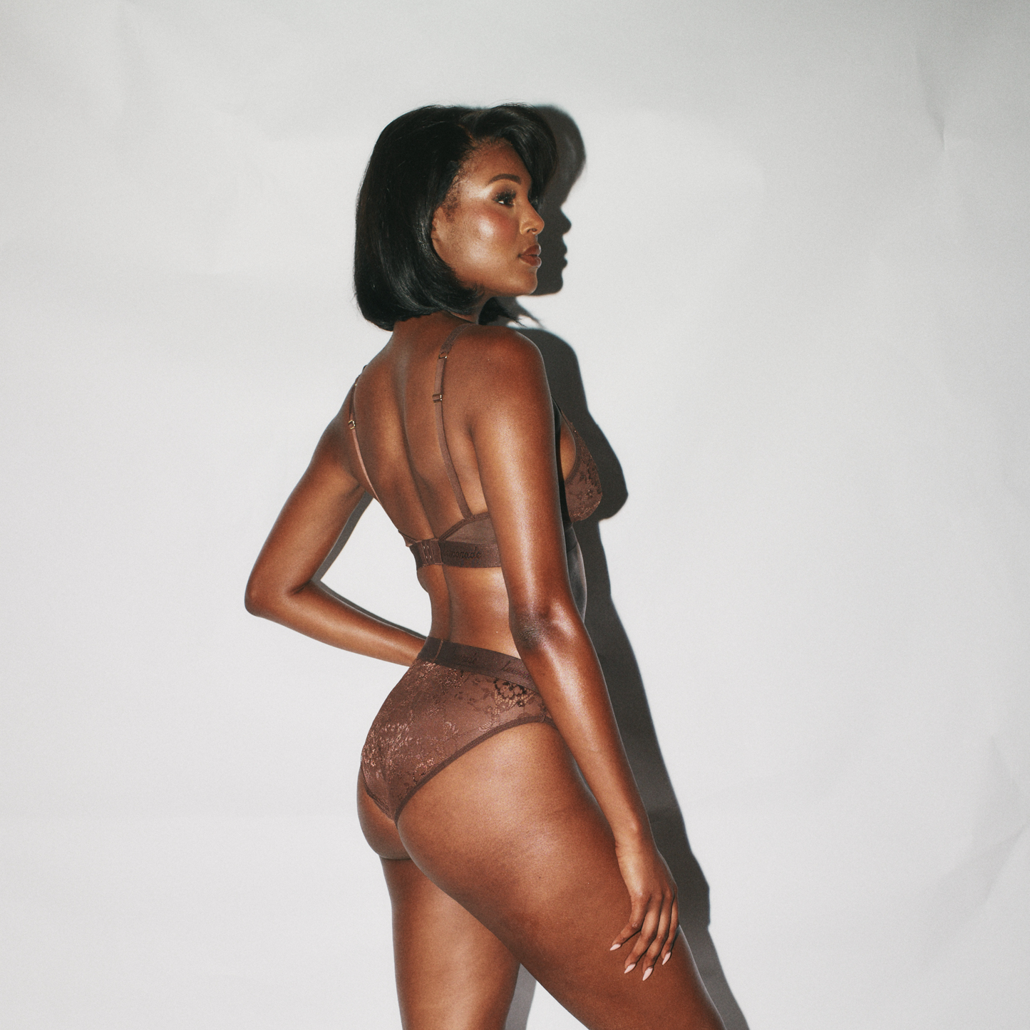 Nude Lace Brief - Chocolate