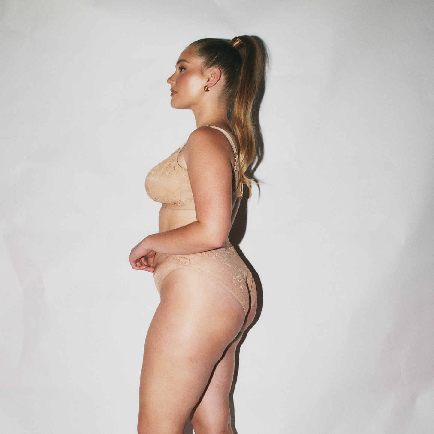 Nude Lace Brief - Caramel