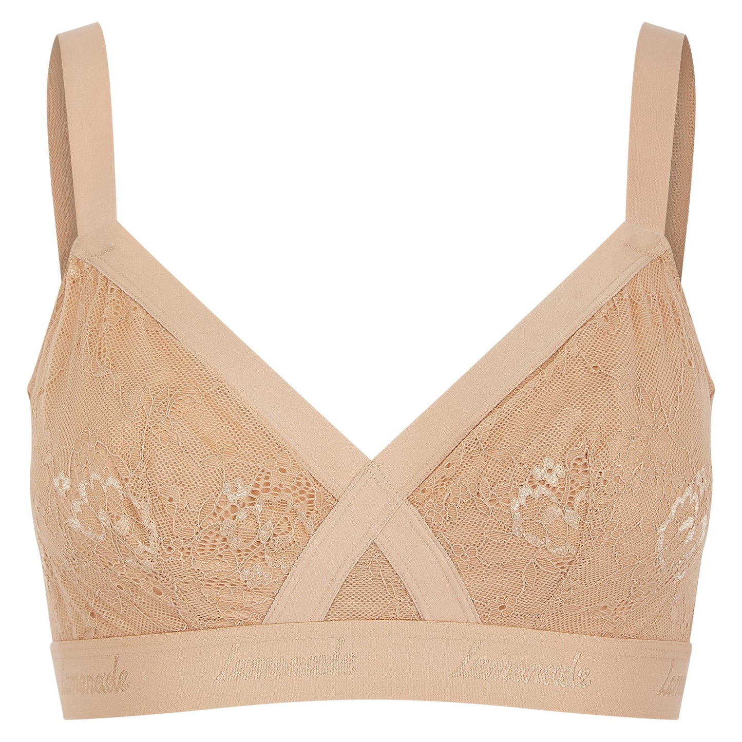 Nude Lace Bralette - Caramel
